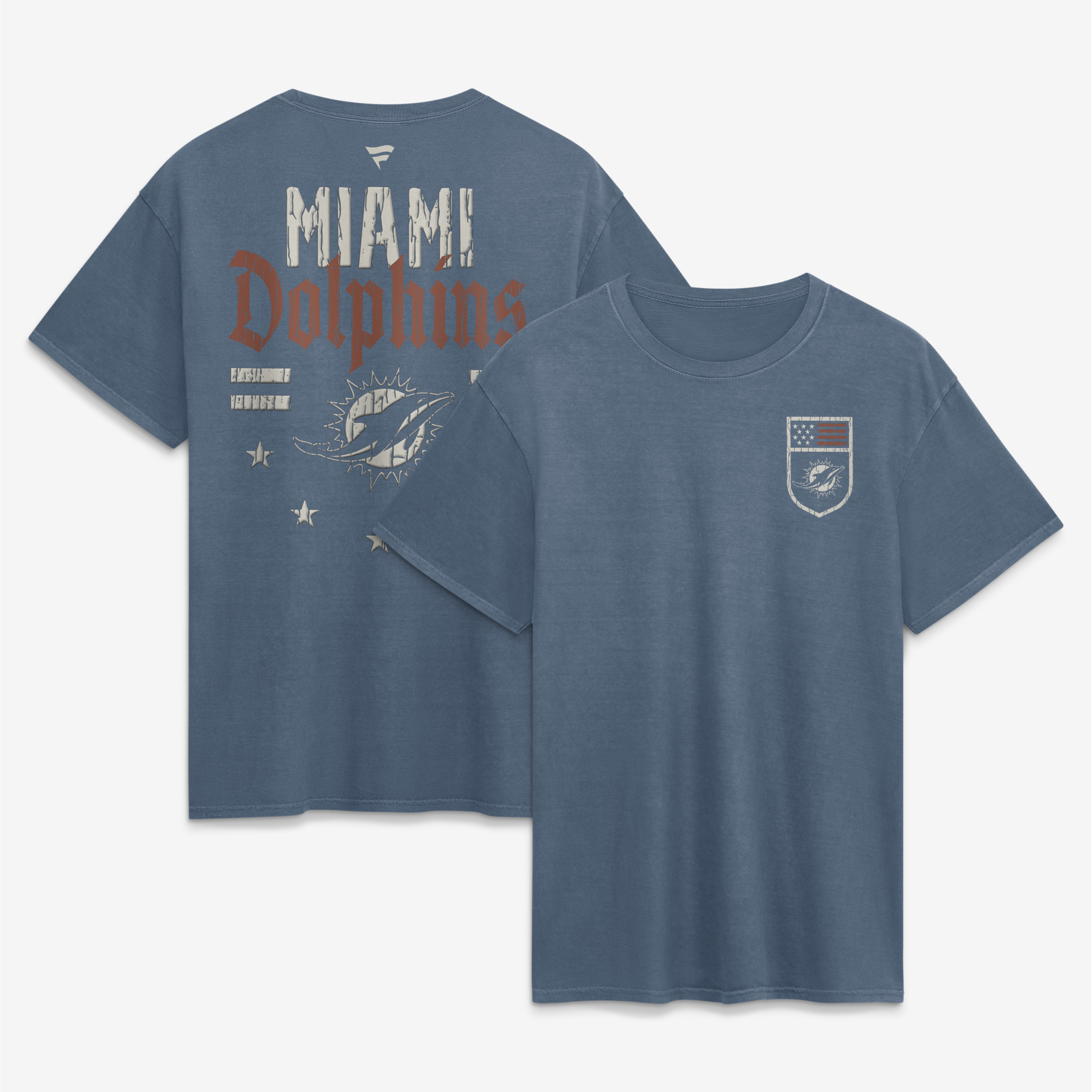 Men's Fanatics Blue Miami Dolphins Washed Americana T-Shirt