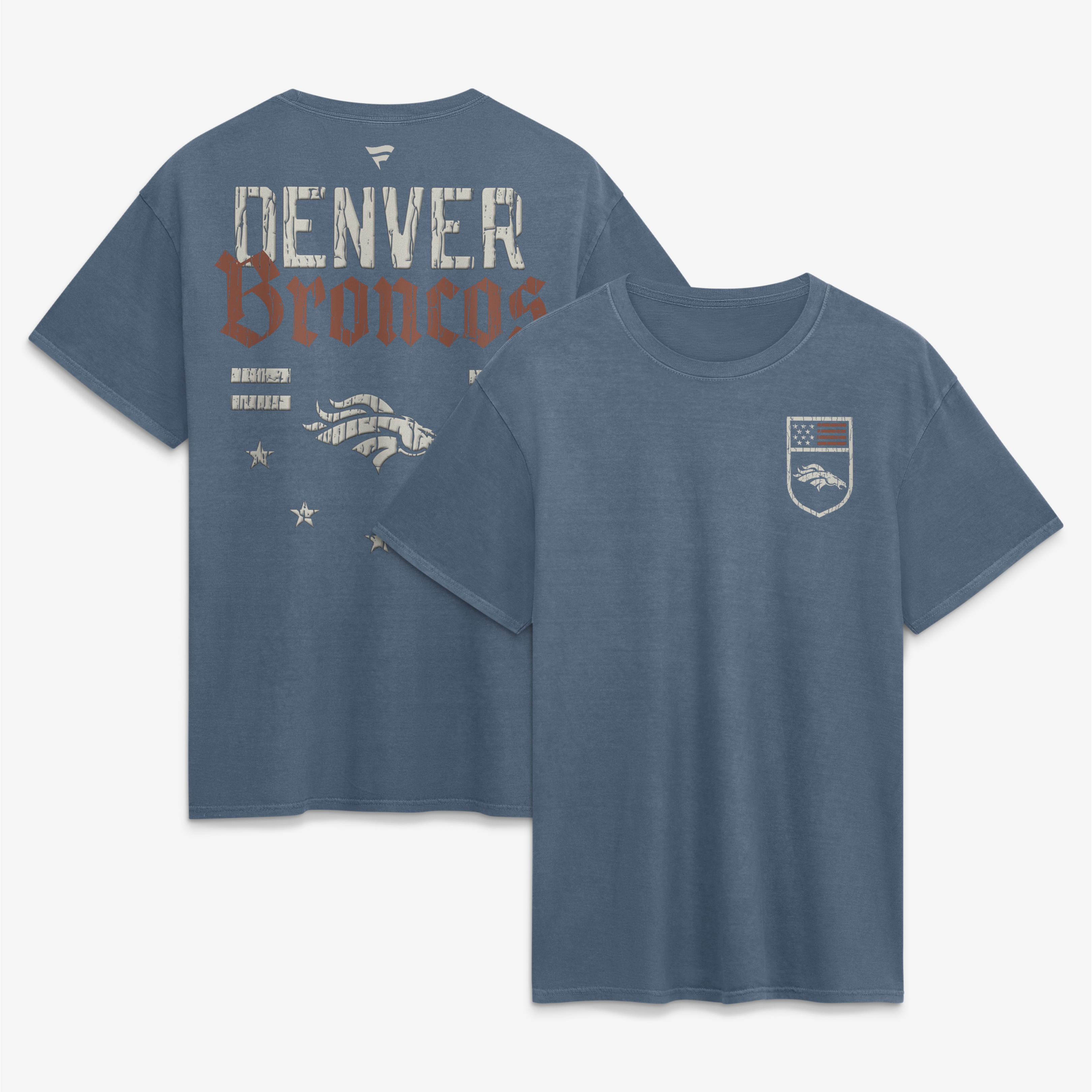 Men's Fanatics  Blue Denver Broncos Washed Americana T-Shirt
