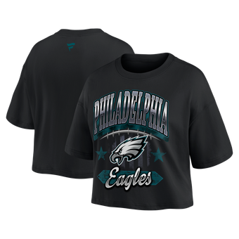 Women's Fanatics  Black Philadelphia Eagles Americana Cropped T-Shirt