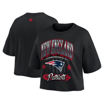 Women's Fanatics  Black New England Patriots Americana Cropped T-Shirt