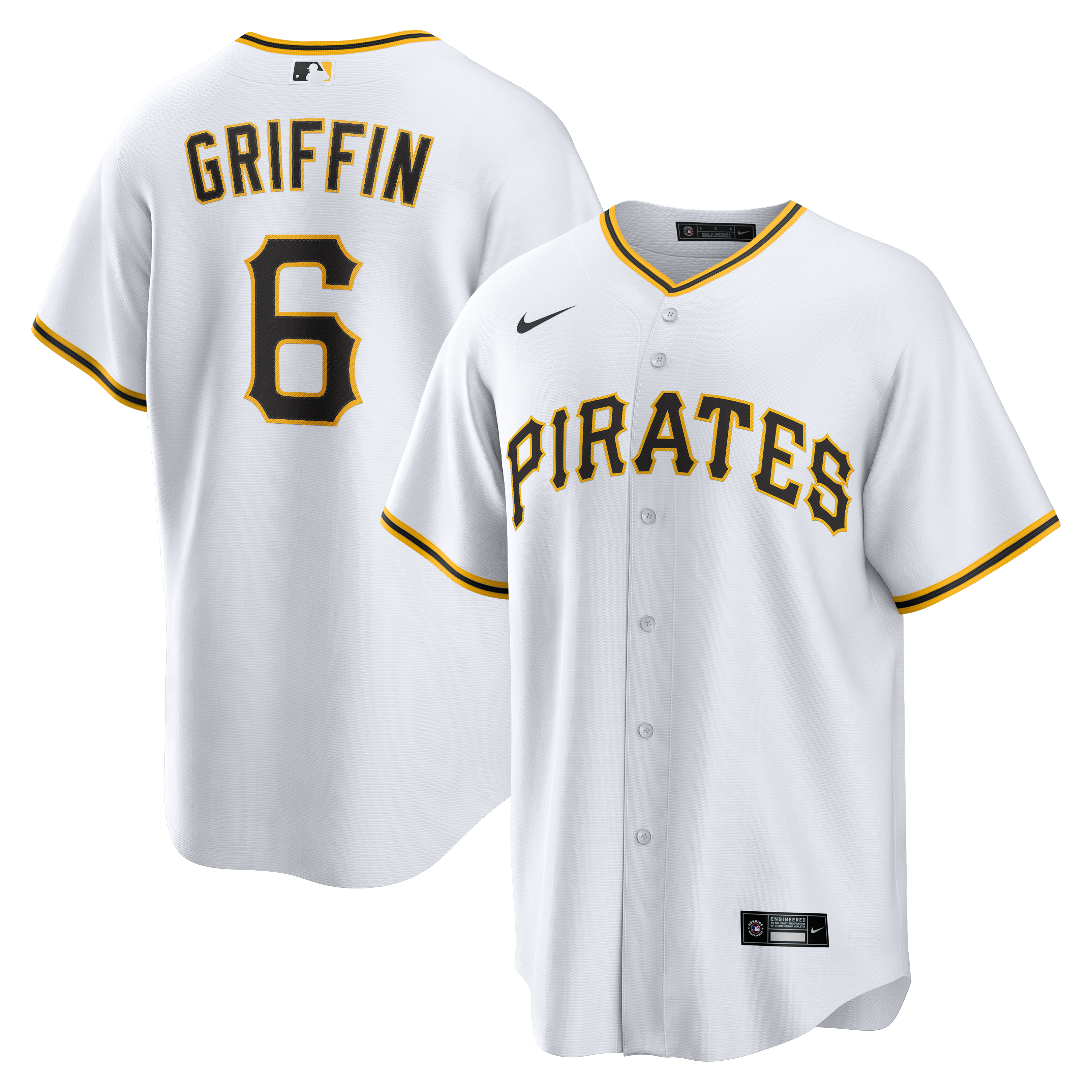 Men's Nike Konnor Griffin White Pittsburgh Pirates Home Replica Jersey