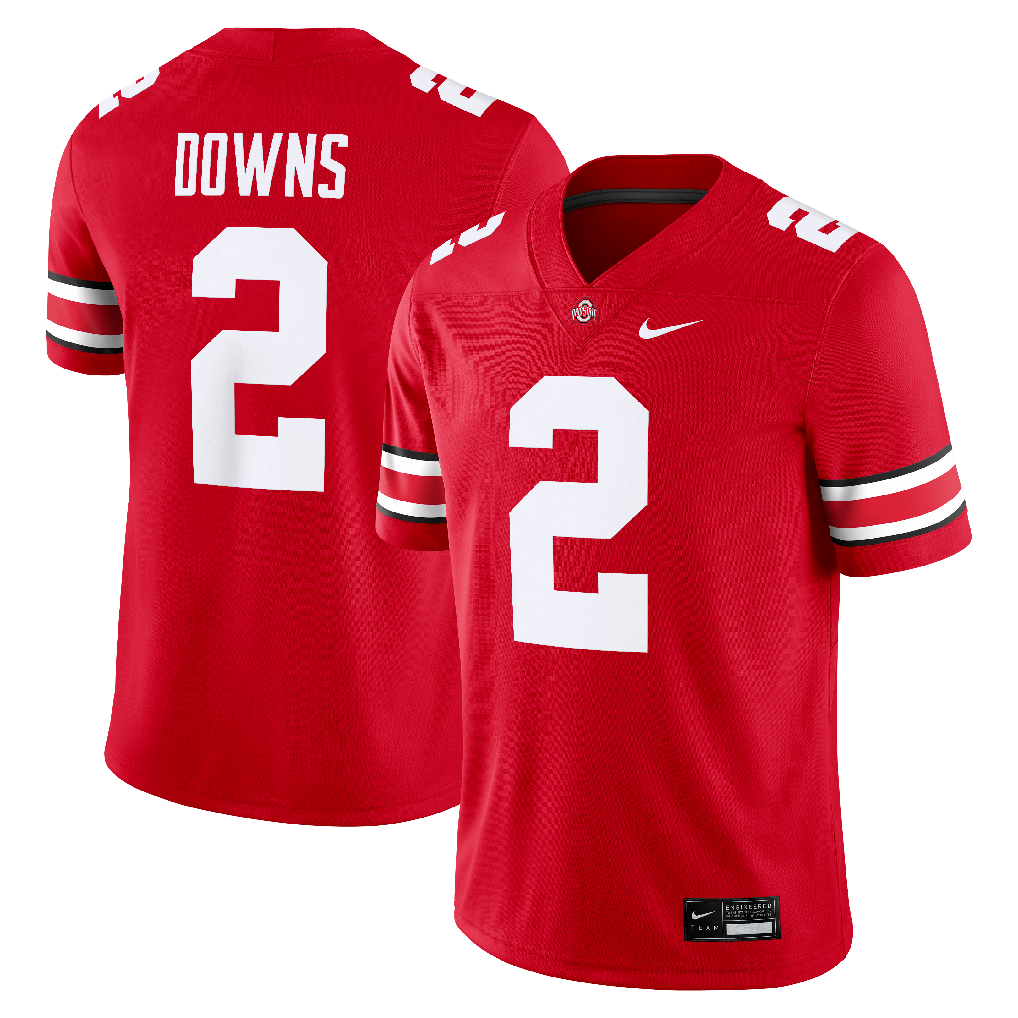 Men's Nike Caleb Downs Scarlet Ohio State Buckeyes Game Jersey