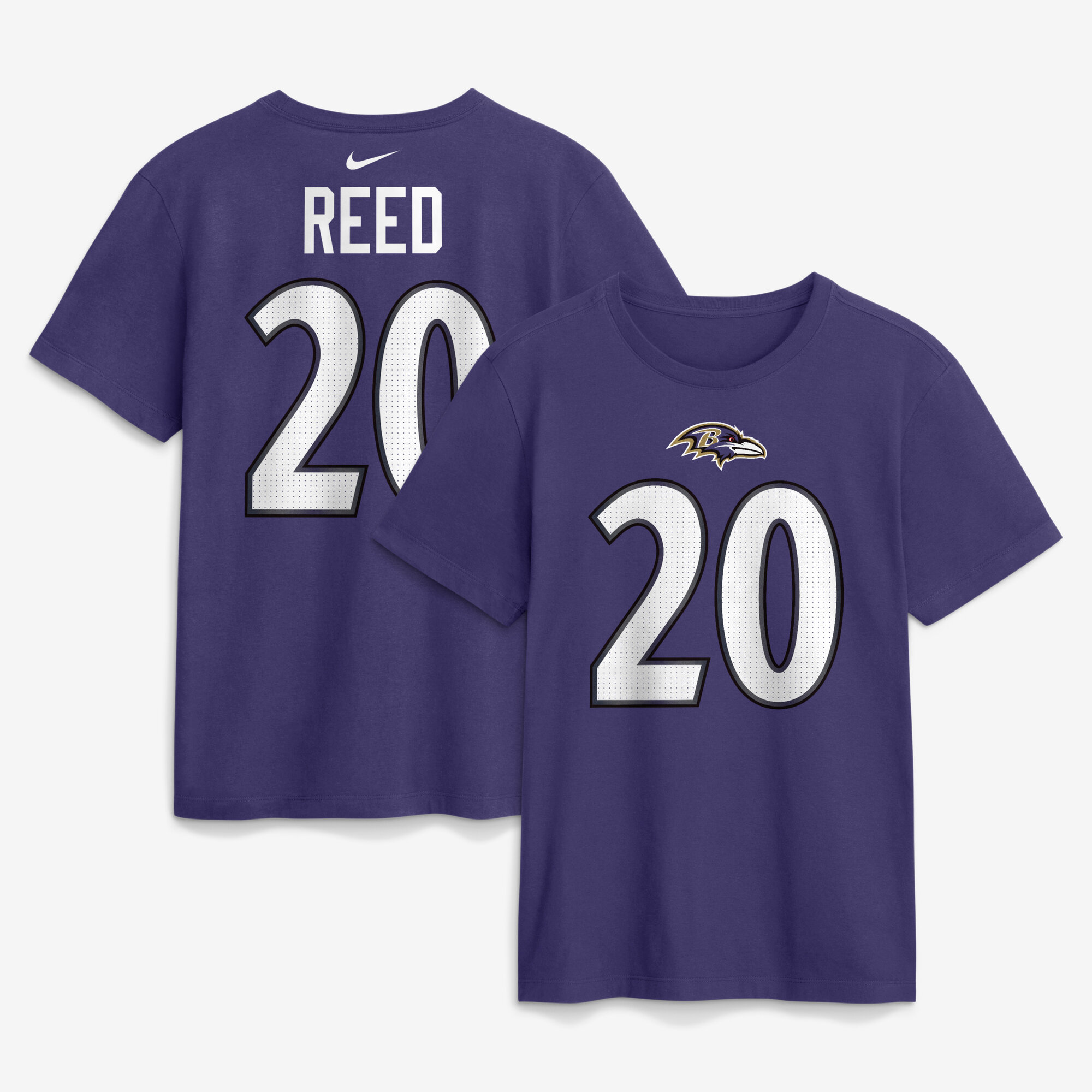 Nike Men's Ed Reed Purple Baltimore Ravens Retired Name & Number T-Shirt - Purple
