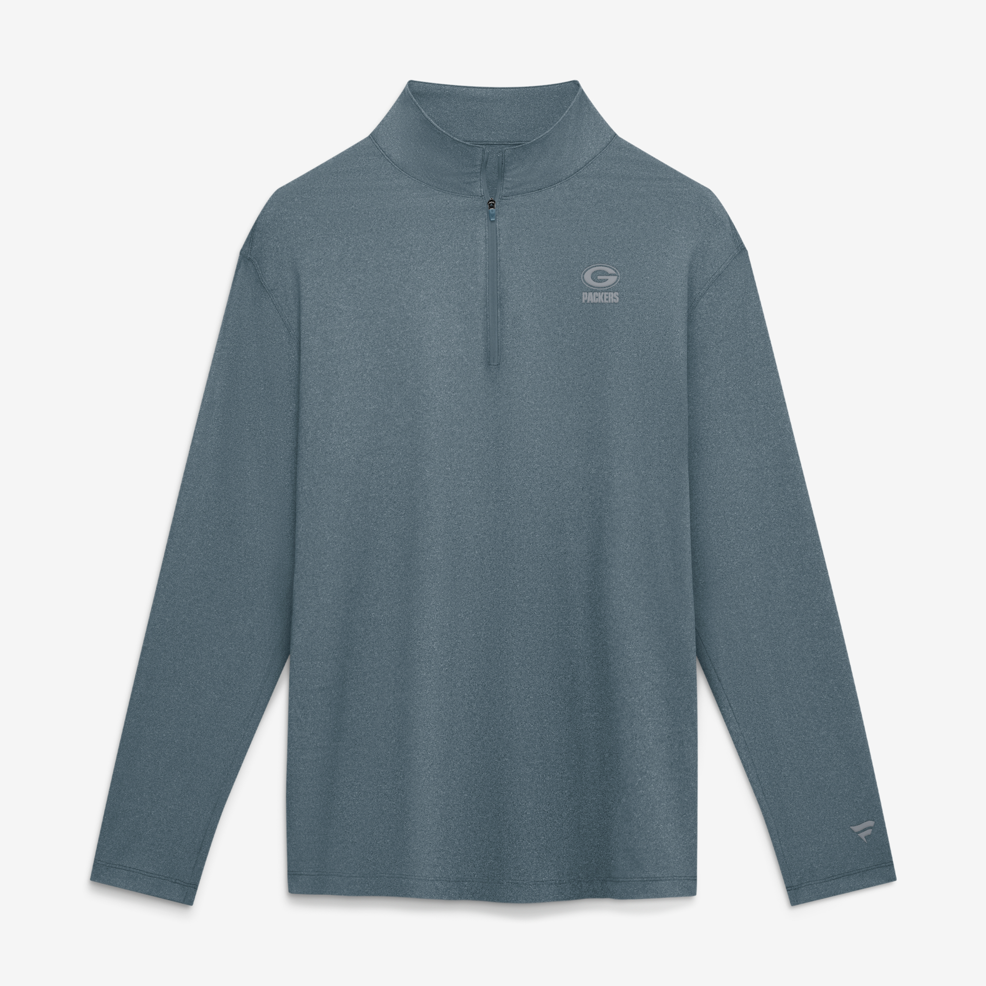 Men's Fanatics Gray Green Bay Packers Clutch Quarter-Zip Pullover
