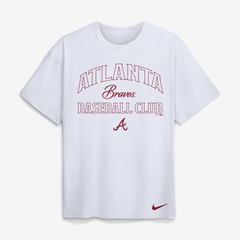 Men's Nike White Atlanta Braves Max90 Heavyweight T-Shirt