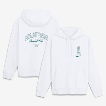 Men's Nike White Seattle Mariners Minimal Club Fleece Hoodie