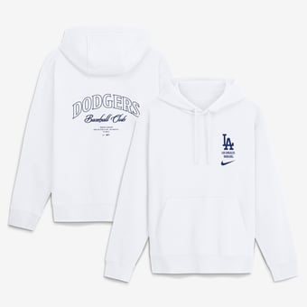 Men's Nike White Los Angeles Dodgers Minimal Club Fleece Hoodie