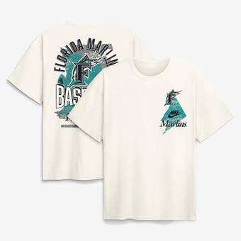 Men's Nike Cream Florida Marlins Max90 Arch Heavyweight T-Shirt