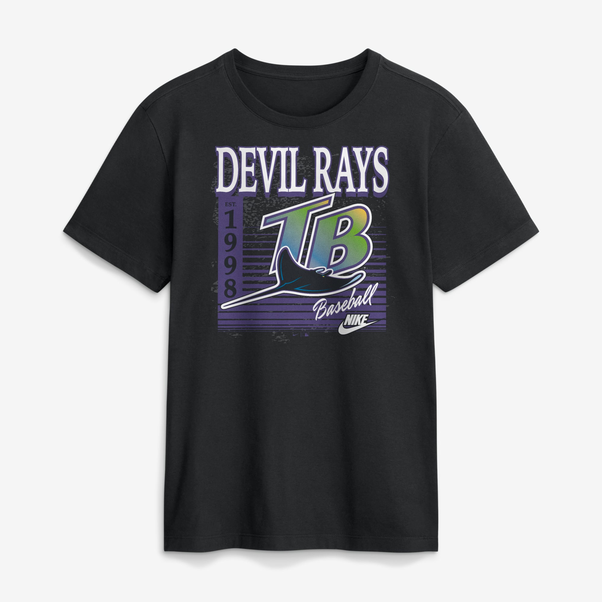 Men's Nike Black Tampa Bay Rays Cooperstown Logo T-Shirt