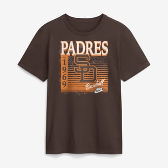 Men's Nike Brown San Diego Padres Cooperstown Logo T-Shirt