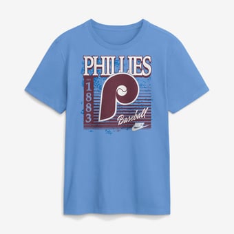 Men's Nike Light Blue Philadelphia Phillies Cooperstown Logo T-Shirt