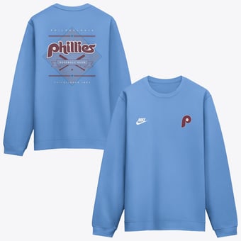 Men's Nike Light Blue Philadelphia Phillies Cooperstown Diamond Sweatshirt
