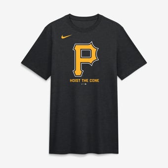 Men's Nike Heather Black Pittsburgh Pirates Hoist the Cone Tri-Blend T-Shirt