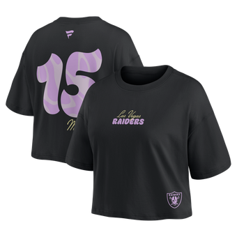 Women's Fanatics Fernando Mendoza Black Las Vegas Raiders Fashion Cropped T-Shirt