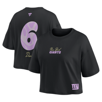 Women's Fanatics Jaxson Dart Black New York Giants Fashion Cropped T-Shirt