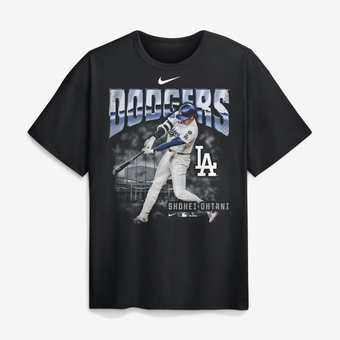 Men's Nike Shohei Ohtani Black Los Angeles Dodgers Enlarged Player Graphic Max90 Heavyweight T-Shirt