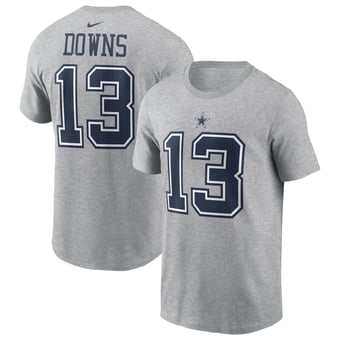 Men's Nike Caleb Downs Heather Gray Dallas Cowboys Name & Number T-Shirt