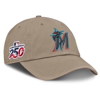 Men's Nike Khaki Miami Marlins Celebrating America's 250th Club Adjustable Hat
