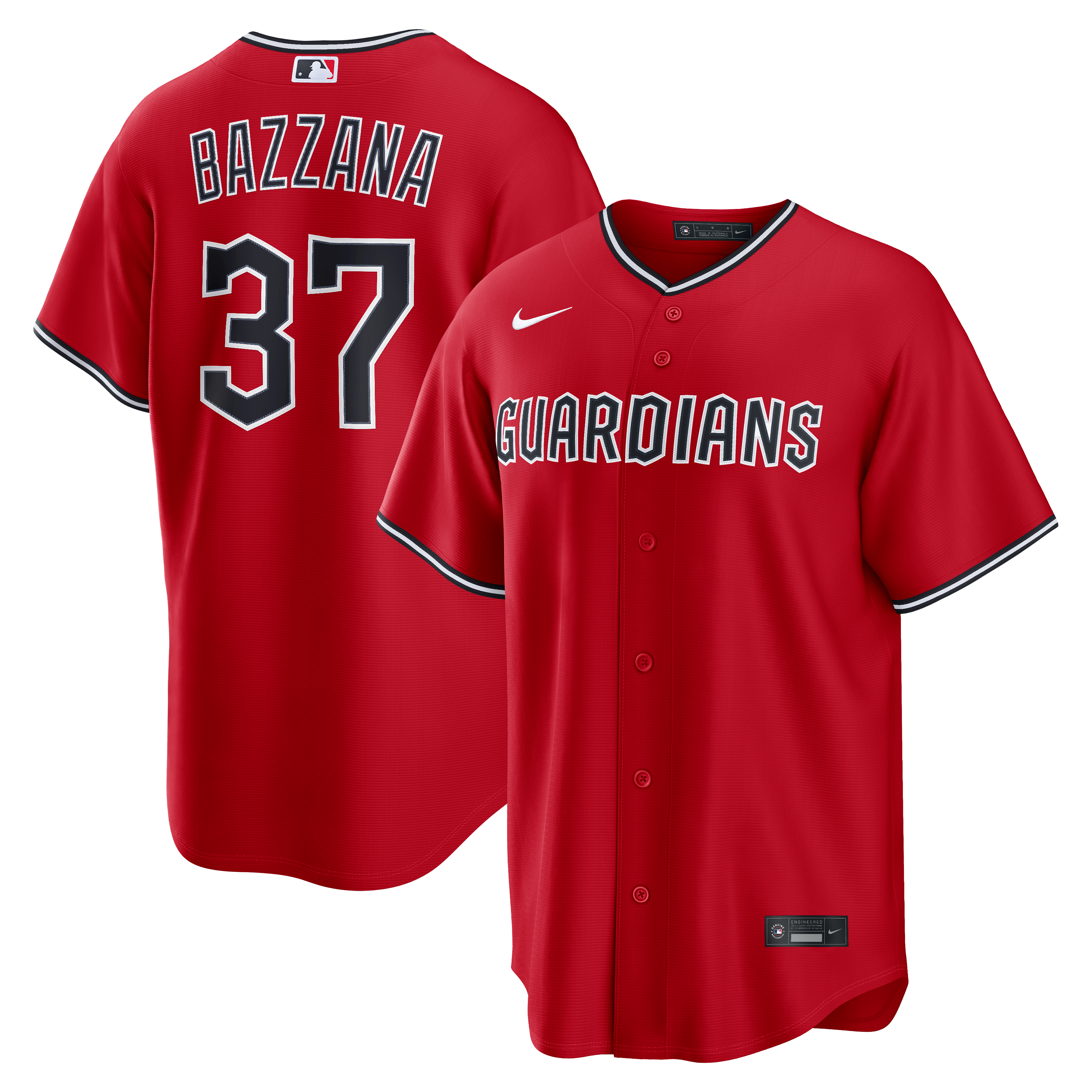 Men's Nike Travis Bazzana Red Cleveland Guardians Alternate Replica Jersey