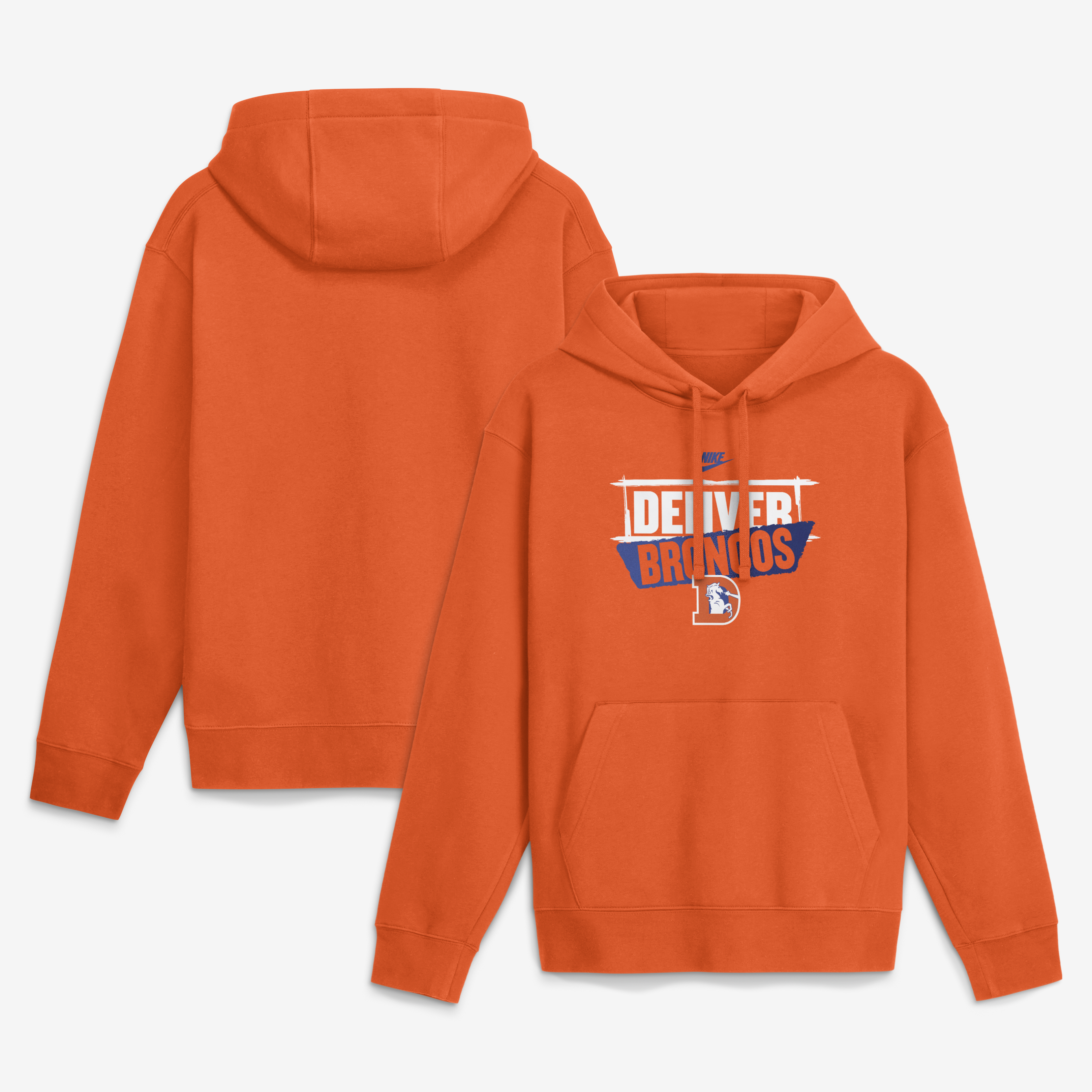 Nike Men's Orange Denver Broncos Rewind Club Hoodie - Orange