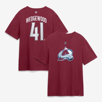 Men's Fanatics Scott Wedgewood Burgundy Colorado Avalanche Authentic Stack Name & Number T-Shirt