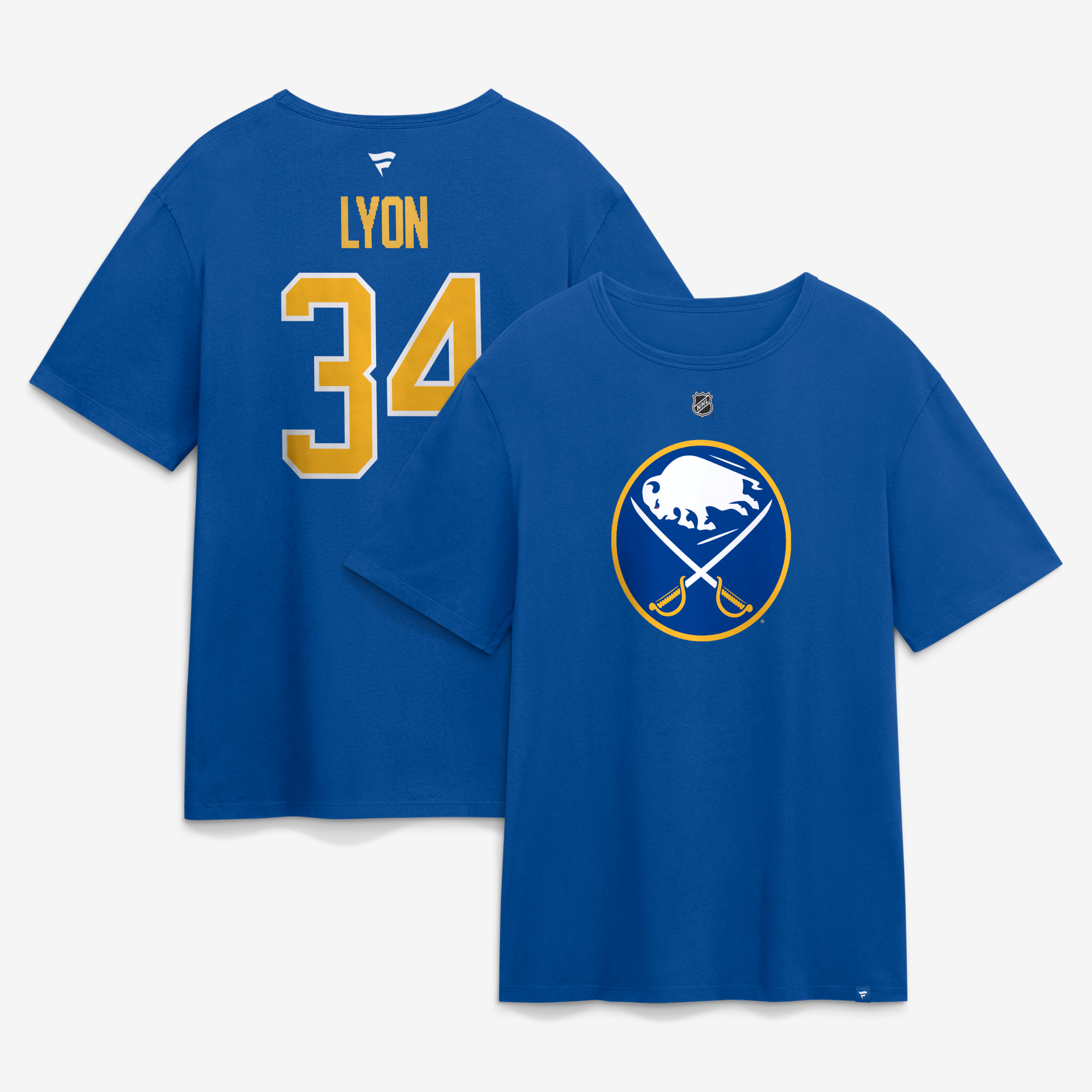Men’s Fanatics Alex Lyon Royal Buffalo Sabres Authentic Stack Name & Number T-Shirt Men’s Fanatics Alex Lyon Royal Buffalo Sabres Authentic Stack Name & Number T-Shirt