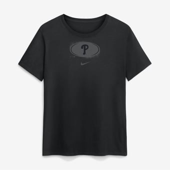 Women's Nike Black Philadelphia Phillies Black on Black Cotton T-Shirt