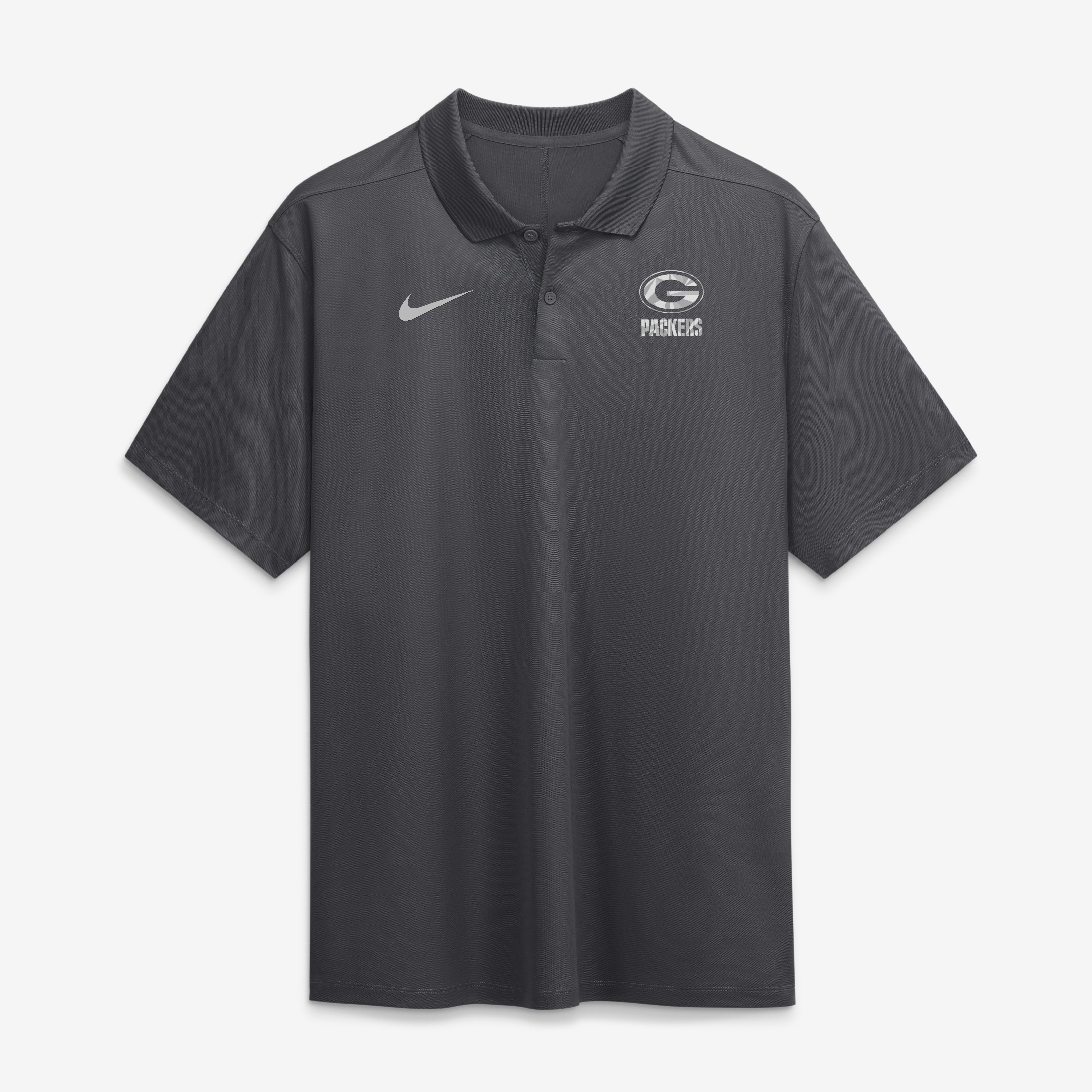 Men's Nike Anthracite Green Bay Packers Fractal Logo Victory Dri-FIT Polo