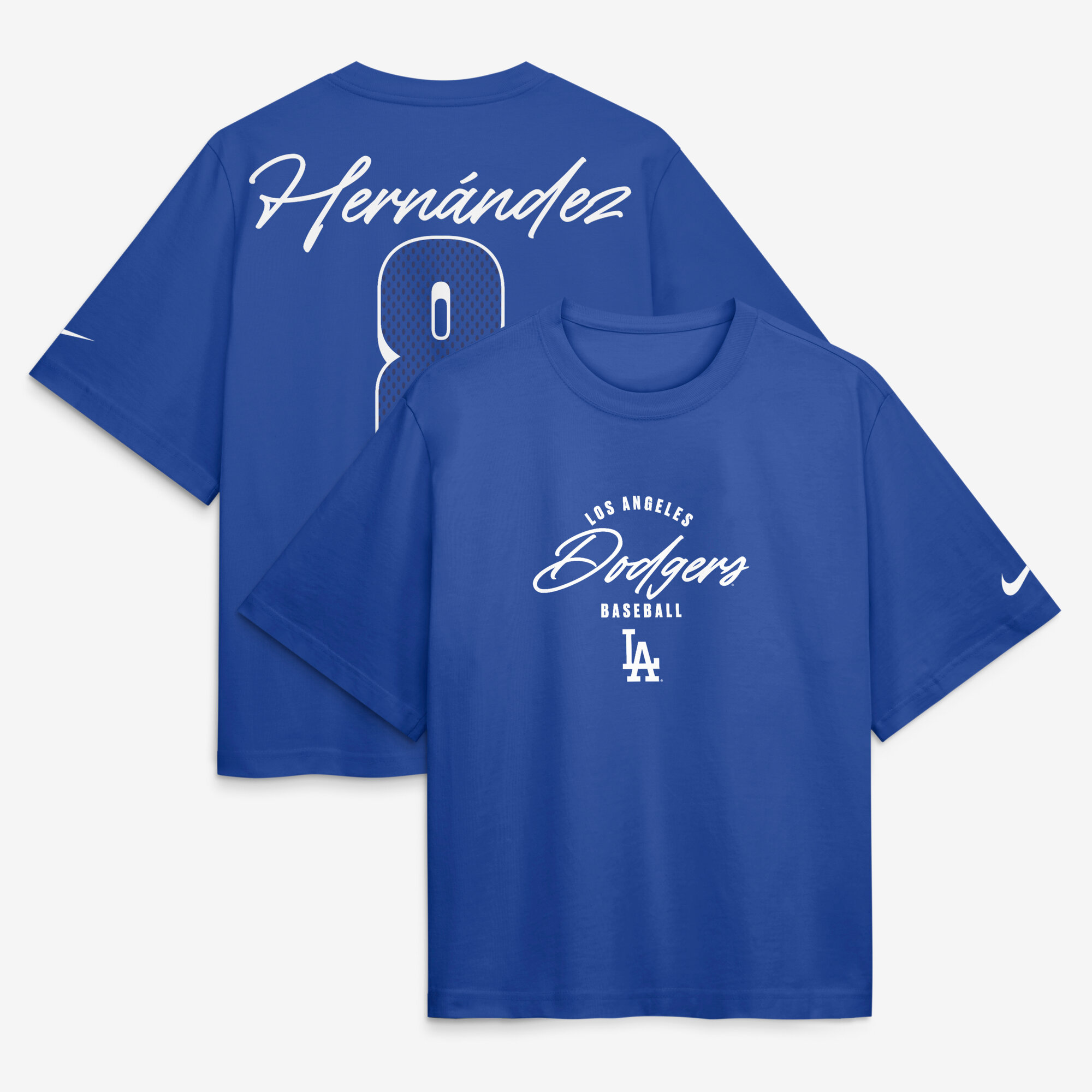 Women's Nike Enrique Hernández Royal Los Angeles Dodgers Premium Essentials Boxy Name & Number T-Shirt