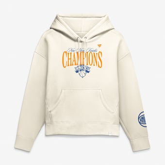 Women's Fanatics Cream New York Knicks 2026 NBA Finals Champions Legacy Hoodie
