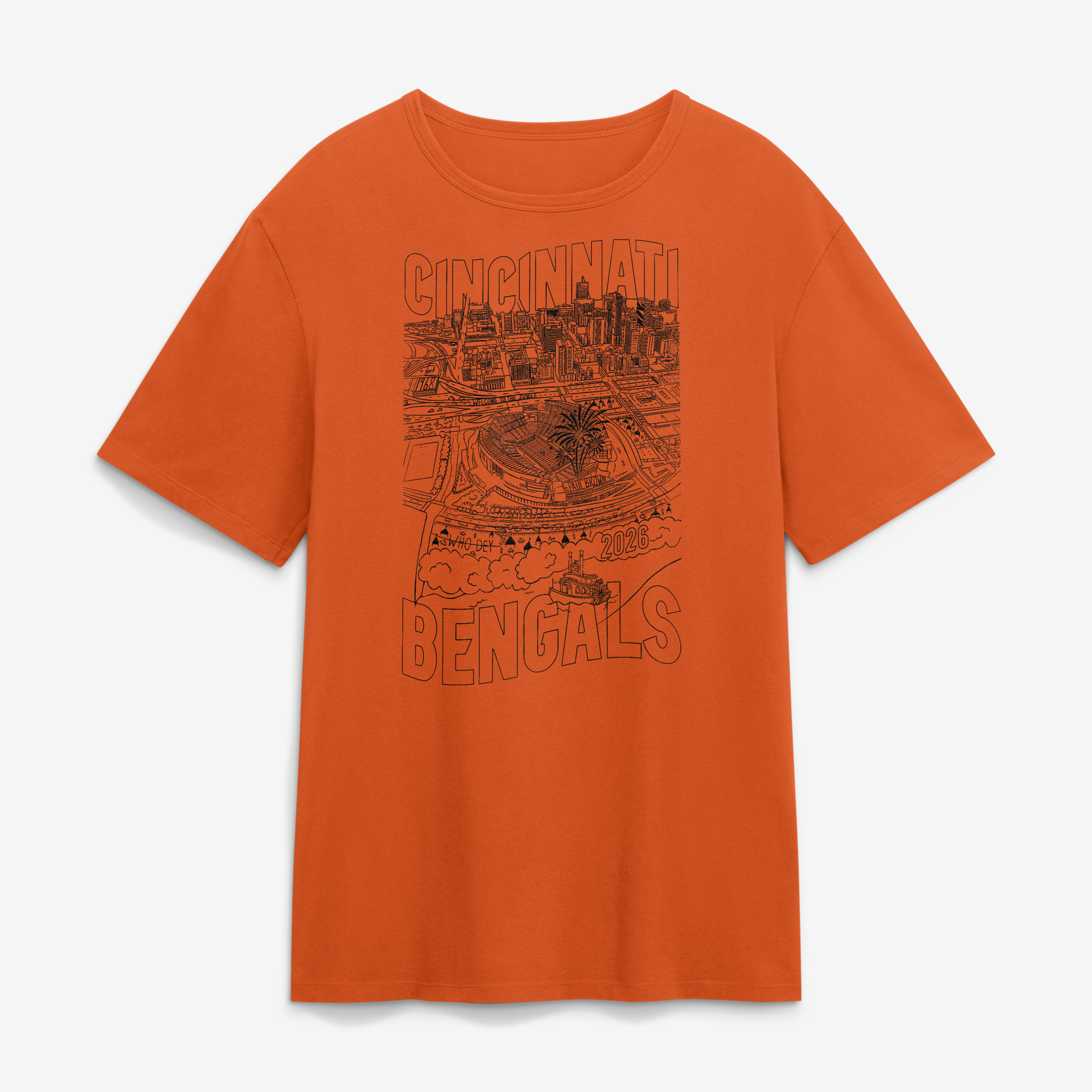 Men's Fanatics Orange Cincinnati Bengals 2026 Open In Orange T-Shirt