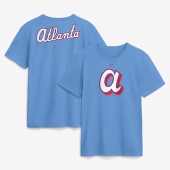 Men's Nike Light Blue Atlanta Braves City Connect Club T-Shirt