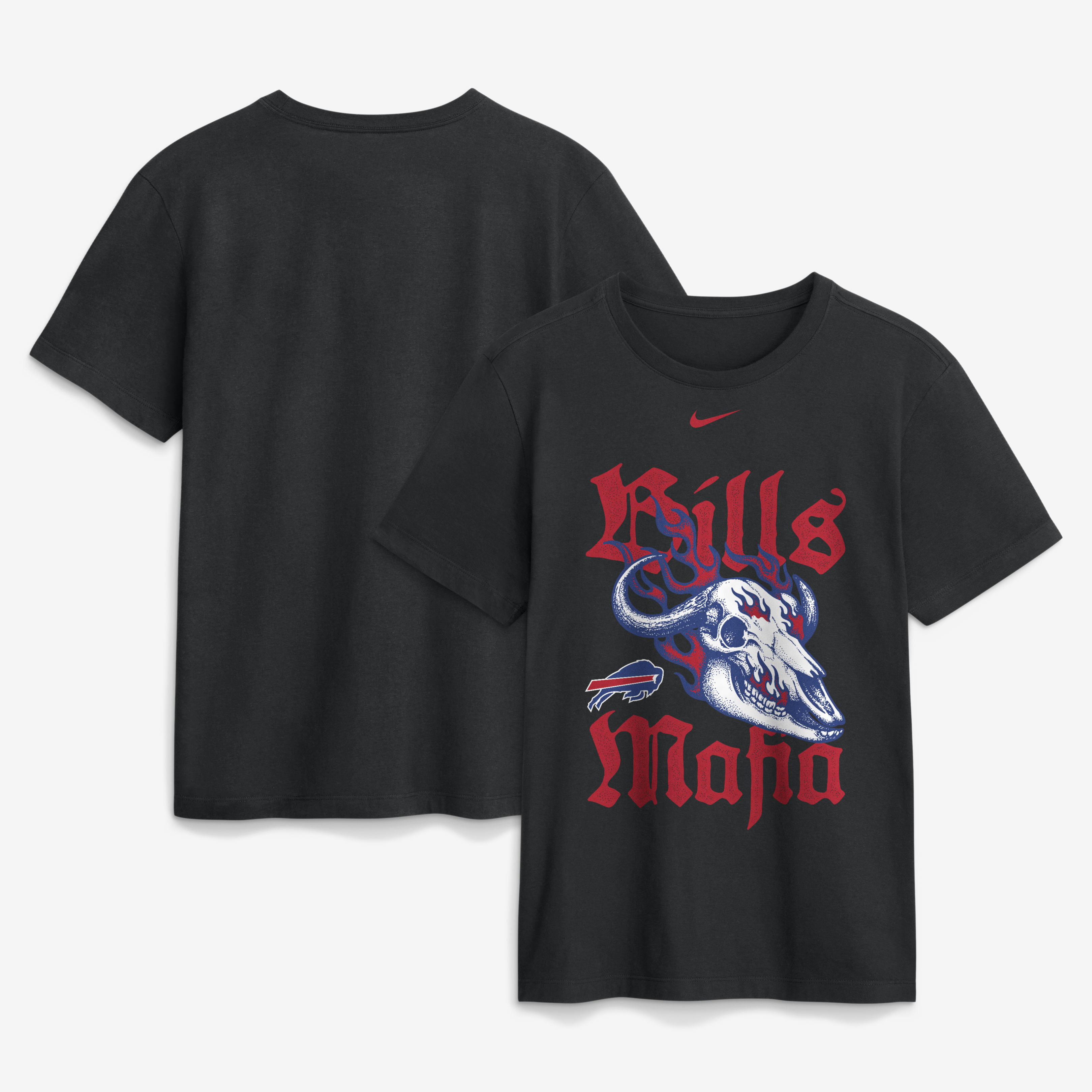 Men's Nike Black Buffalo Bills Mafia Skull Club T-Shirt