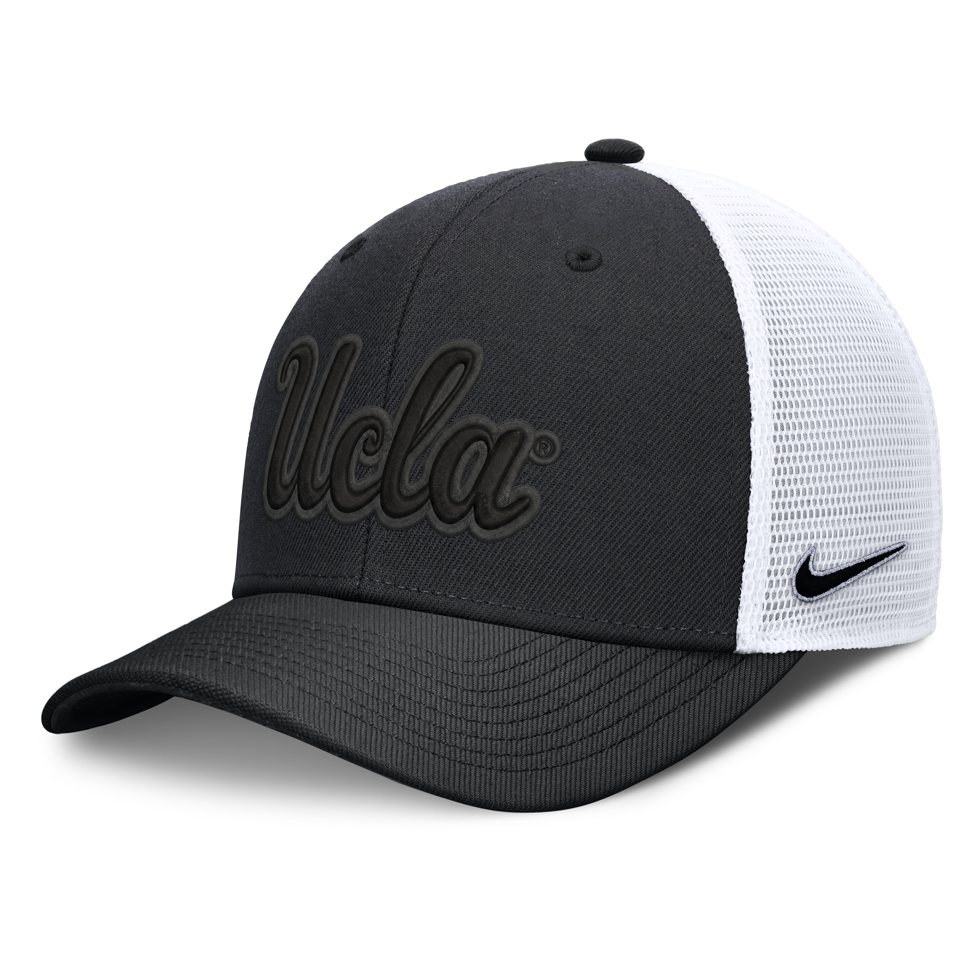 Unisex Nike  Black UCLA Bruins Tonal Dri-FIT Rise Trucker Adjustable Hat