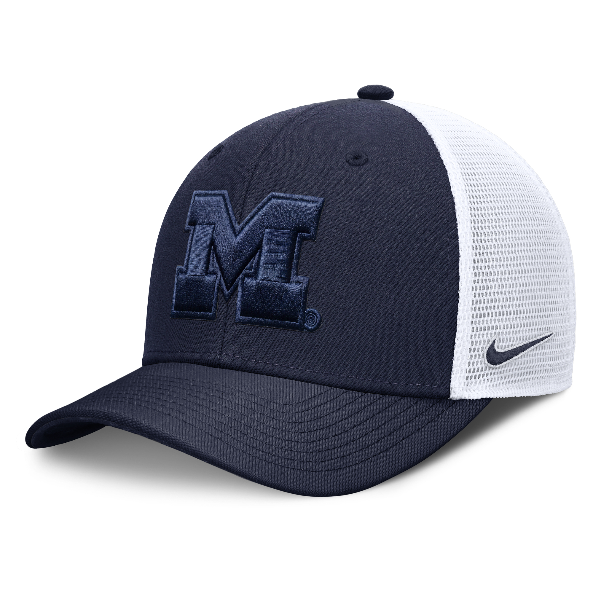 Unisex Nike  Navy Michigan Wolverines Tonal Dri-FIT Rise Trucker Adjustable Hat