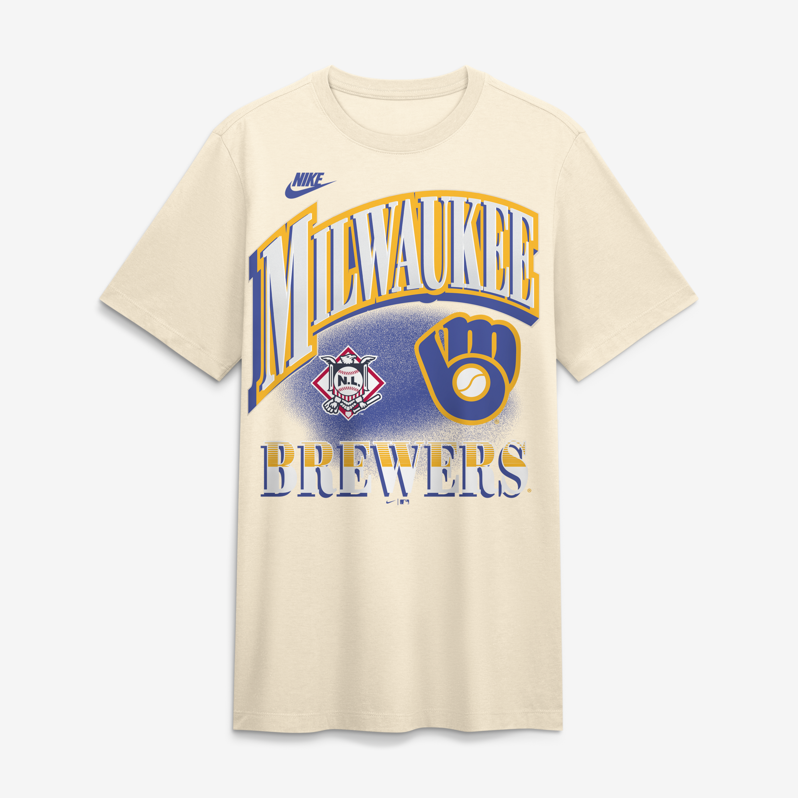 Men's Nike Natural Milwaukee Brewers Vintage Tri-Blend T-Shirt