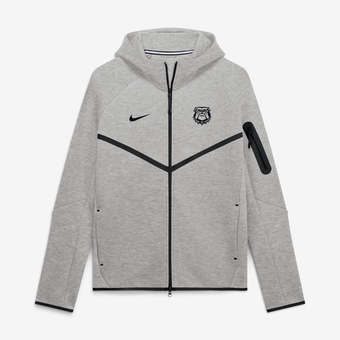 Men's Nike  Gray Georgia Bulldogs Tech Fleece Raglan Full-Zip Windrunner Hoodie