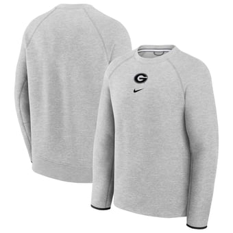 Men's Nike  Gray Georgia Bulldogs Tech Fleece Raglan Sweatshirt