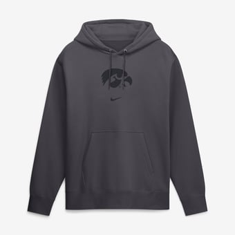Men's Nike  Anthracite Iowa Hawkeyes Washed Club Fleece Pullover Hoodie