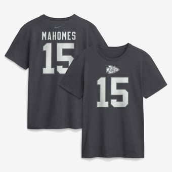 Men's Nike Patrick Mahomes Anthracite Kansas City Chiefs Name & Number T-Shirt