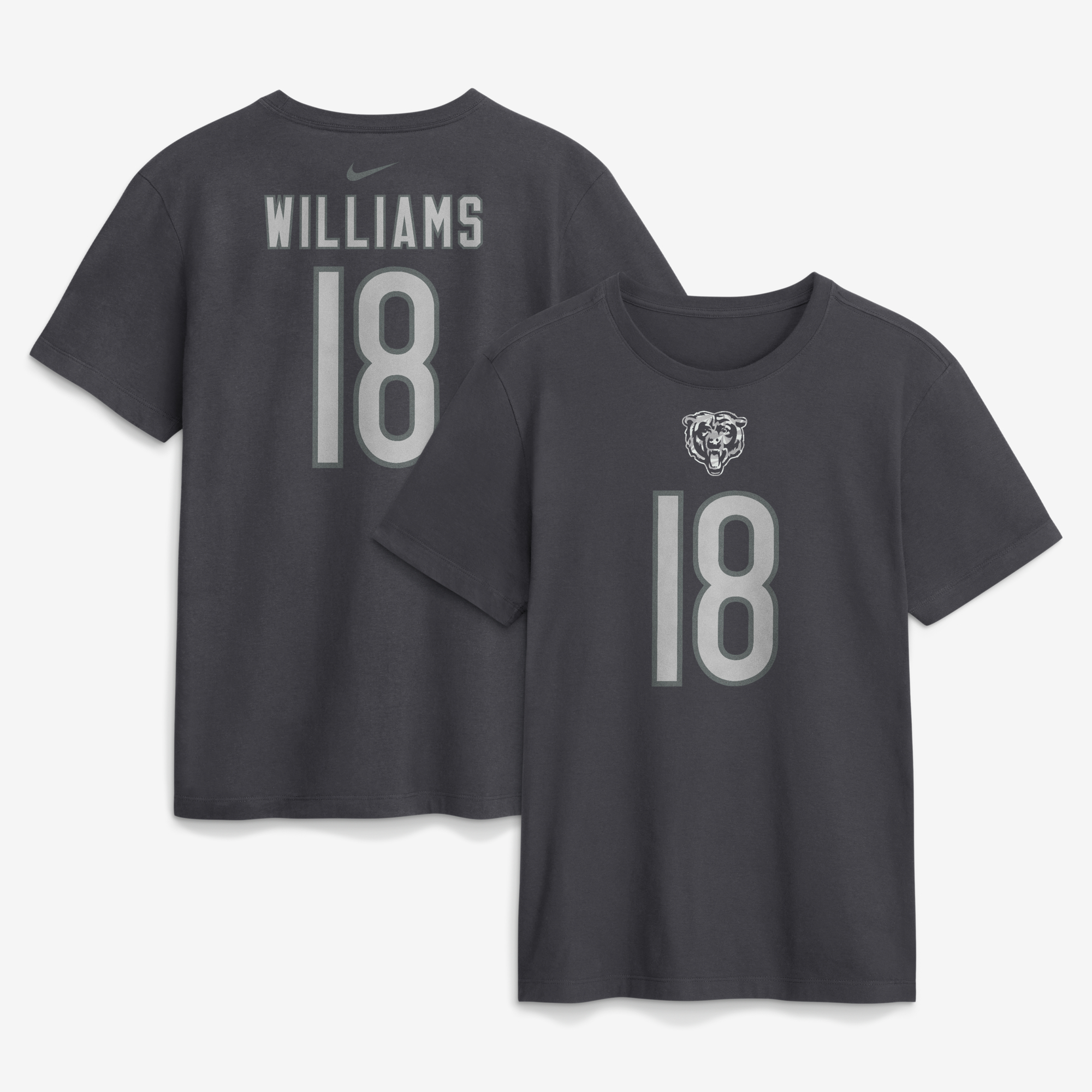 Men's Nike Caleb Williams Anthracite Chicago Bears Name & Number T-Shirt