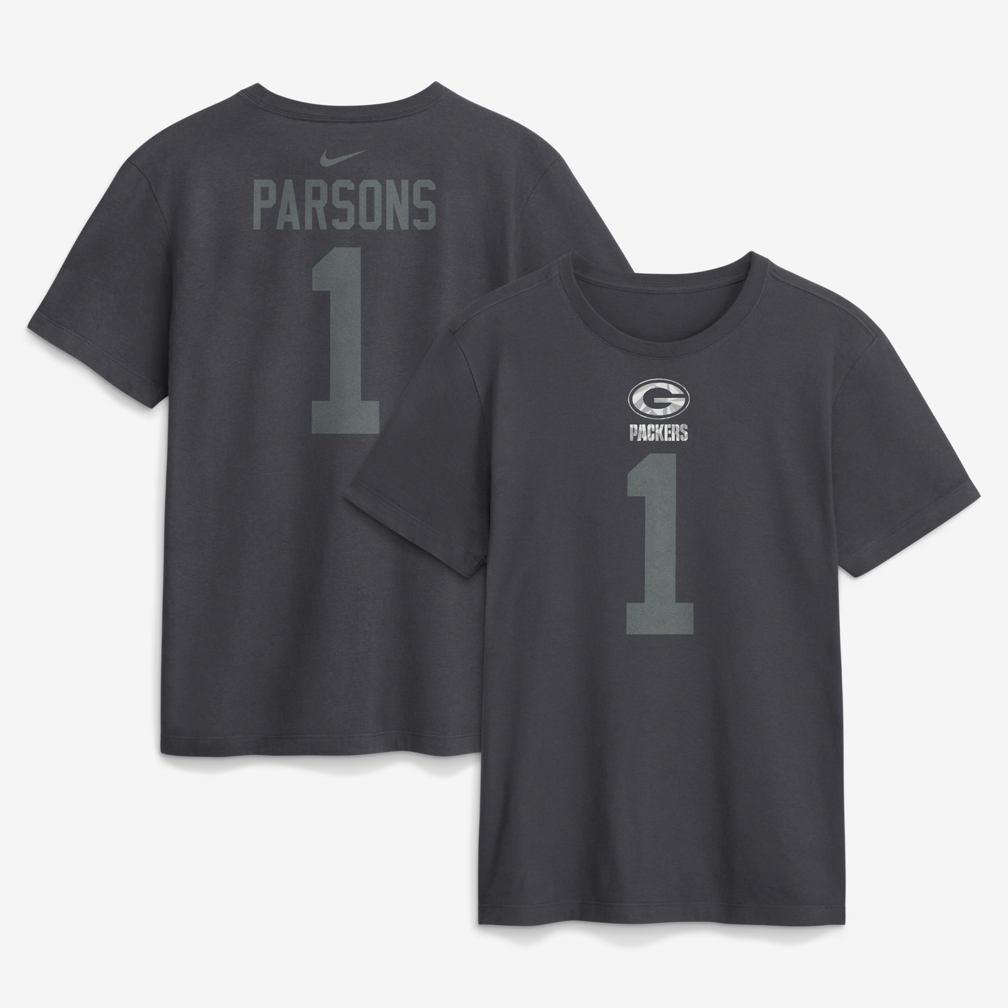 Nike Men's Micah Parsons Anthracite Green Bay Packers Name & Number T-Shirt - Anthracite