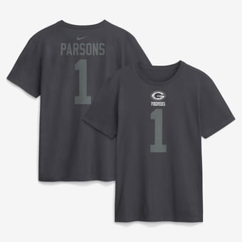 Men's Nike Micah Parsons Anthracite Green Bay Packers Name & Number T-Shirt
