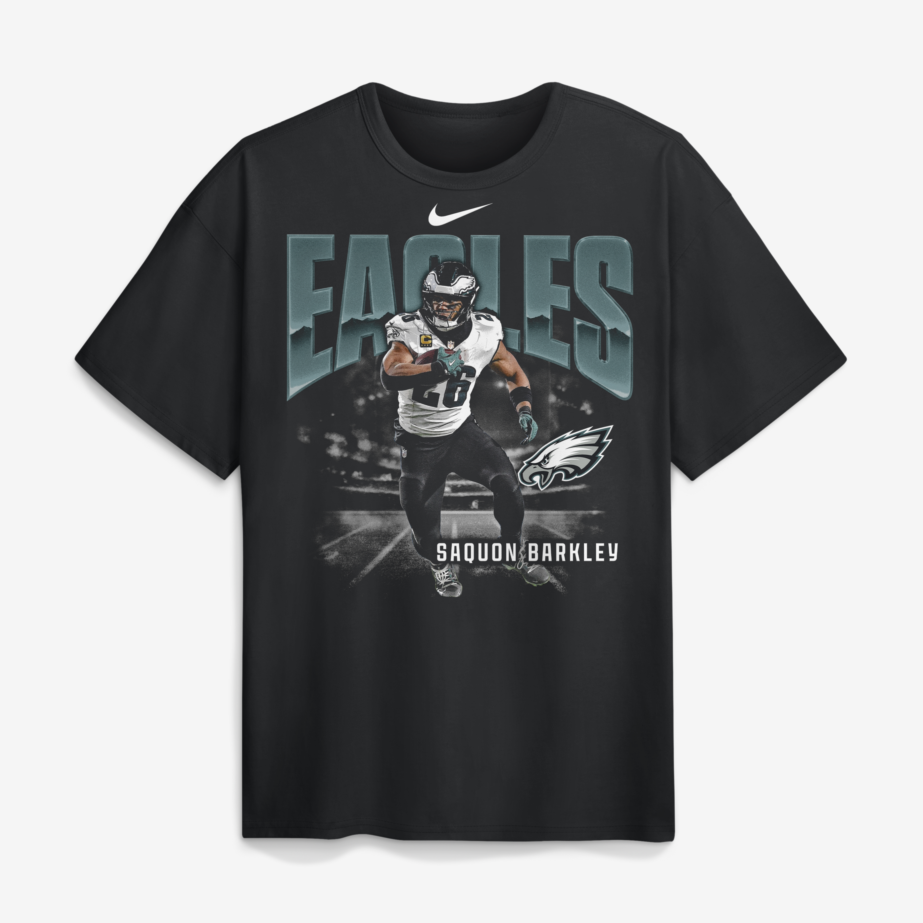 Nike Men's Saquon Barkley Black Philadelphia Eagles Player Graphic Max90 T-Shirt - Black