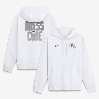 Men's Nike White Georgia Bulldogs Whiteout Dress Code Hoodie