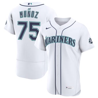 Men's Nike Andres Munoz White Seattle Mariners Home 50th Season Authentic Jersey