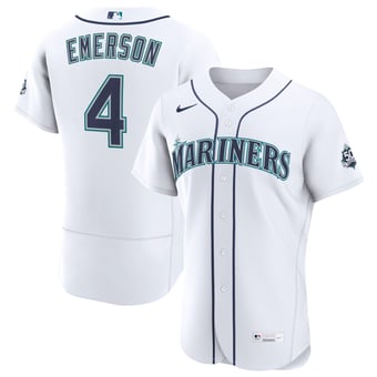 Men's Nike Colt Emerson White Seattle Mariners Home 50th Season Authentic Jersey