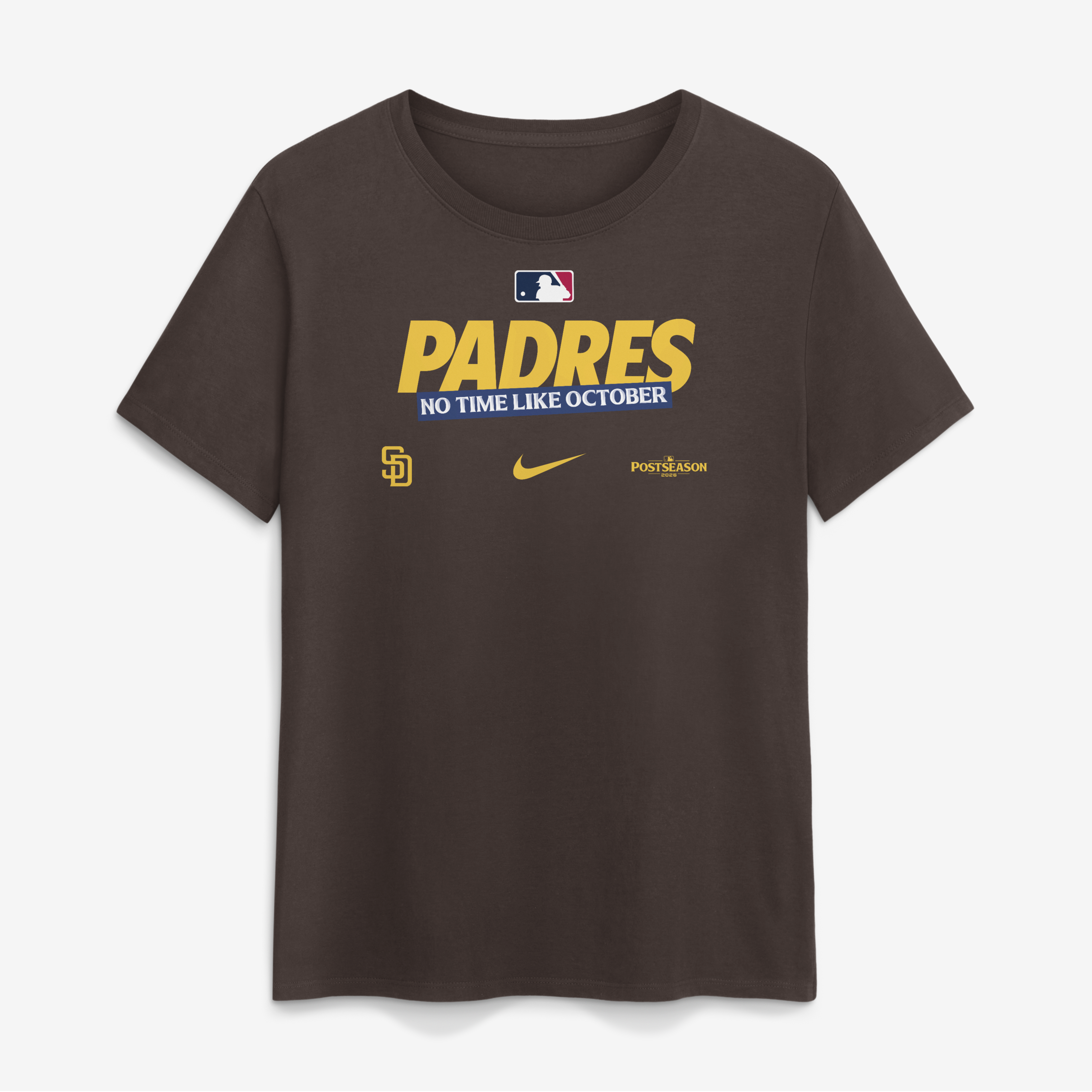 Women's Nike Brown San Diego Padres 2026 MLB Postseason Authentic Collection T-Shirt