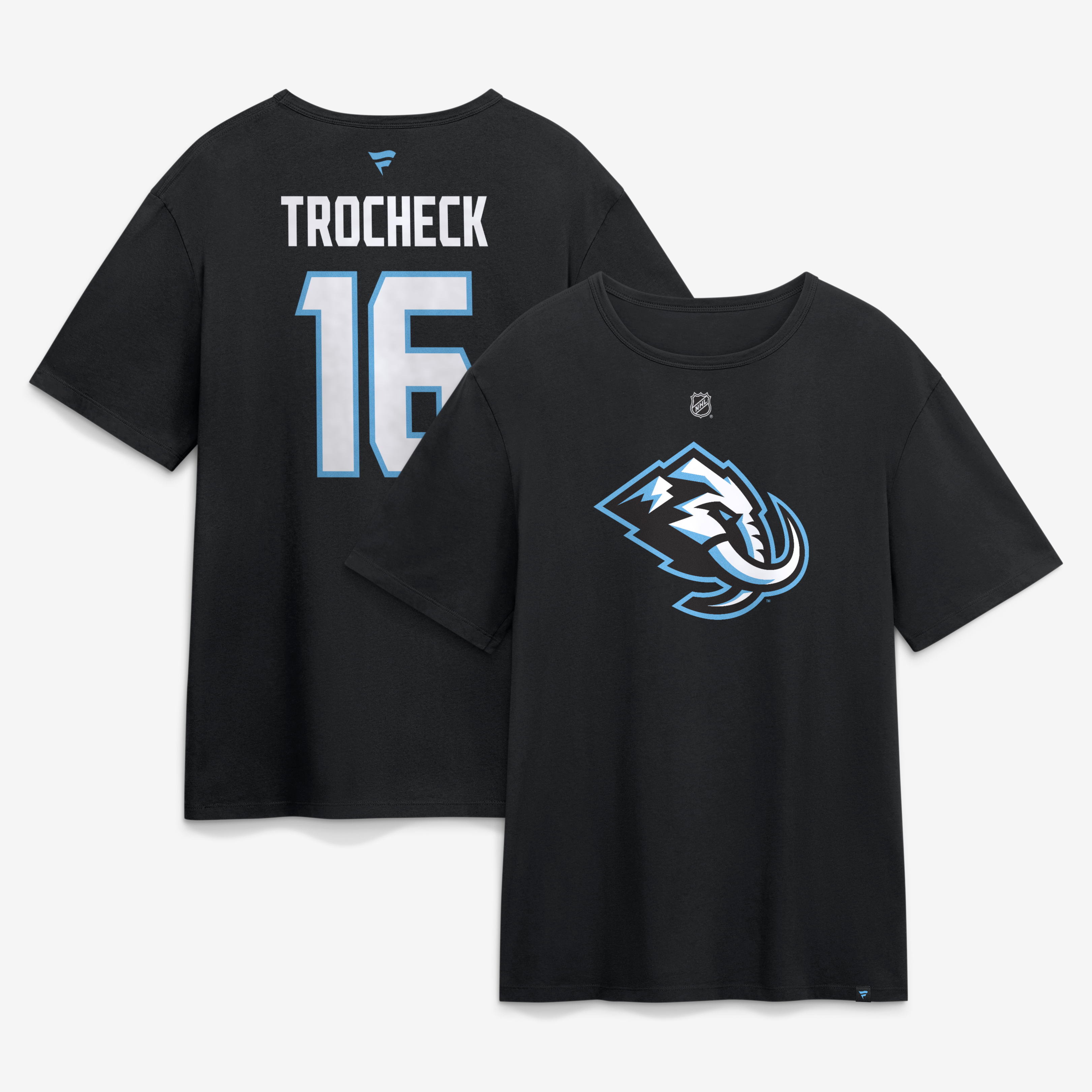 Men's Fanatics Vincent Trocheck Black Utah Mammoth Authentic Stack Name & Number T-Shirt