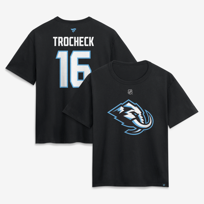 Women's Fanatics Vincent Trocheck Black Utah Mammoth Authentic Stack Name & Number T-Shirt